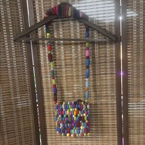 Colorful Felted Wool Shoulder Bag